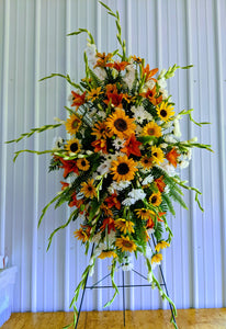 Traditional and Bright Easel Spray - Blooms In Bloom